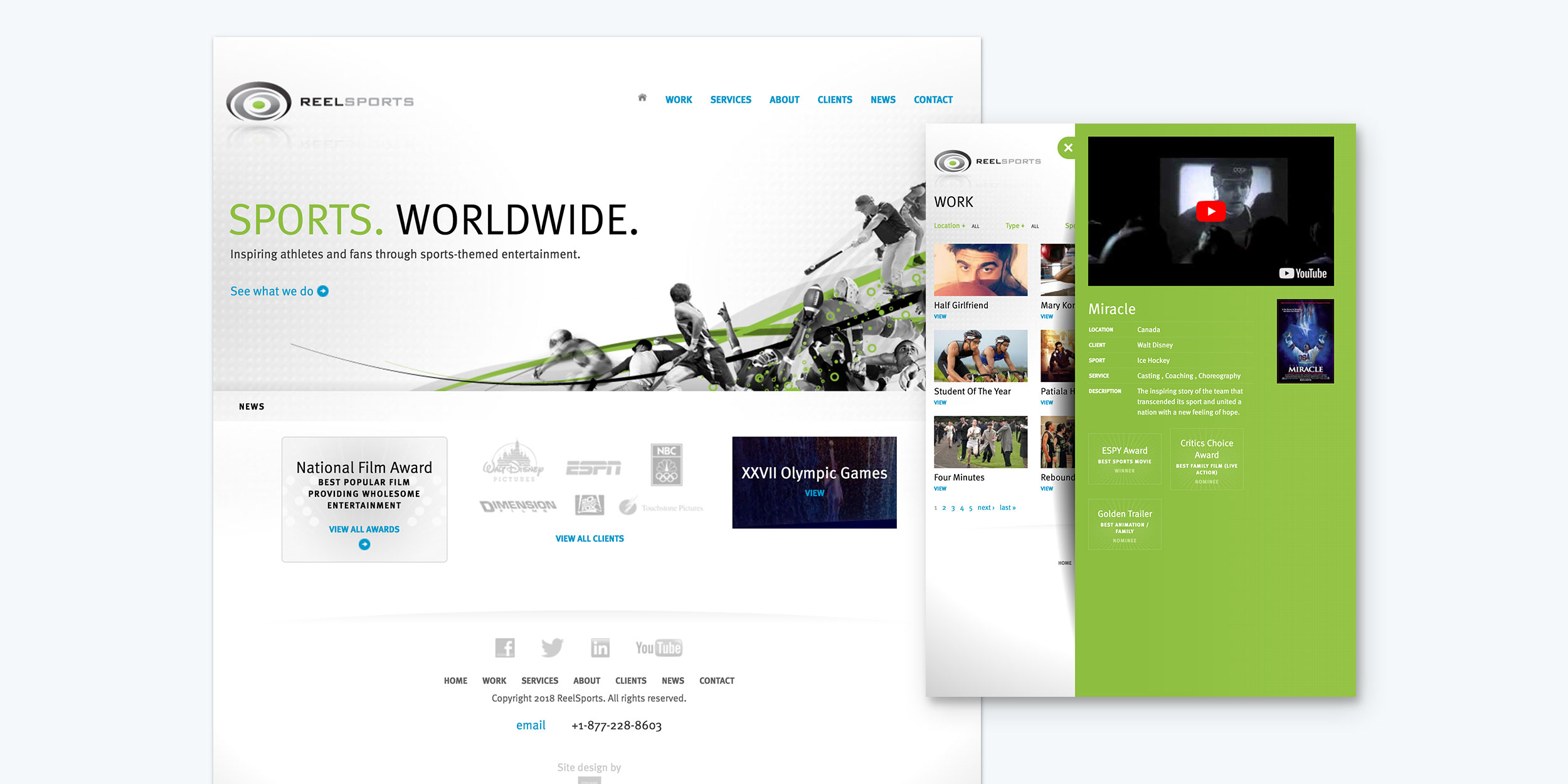 Screenshot of a website interface with a gray and bright green color scheme.