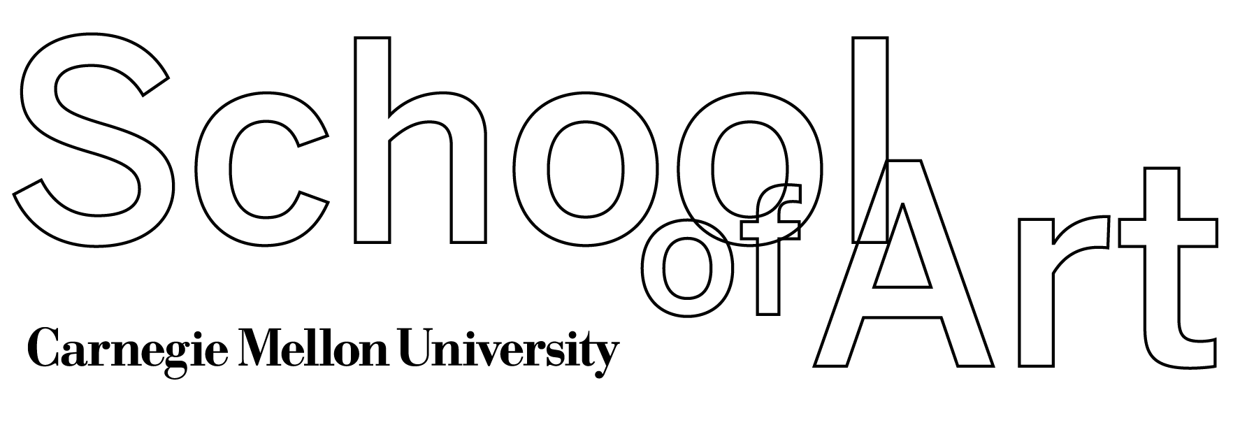 Outline text of "School of Art" with Carnegie Mellon University underneath