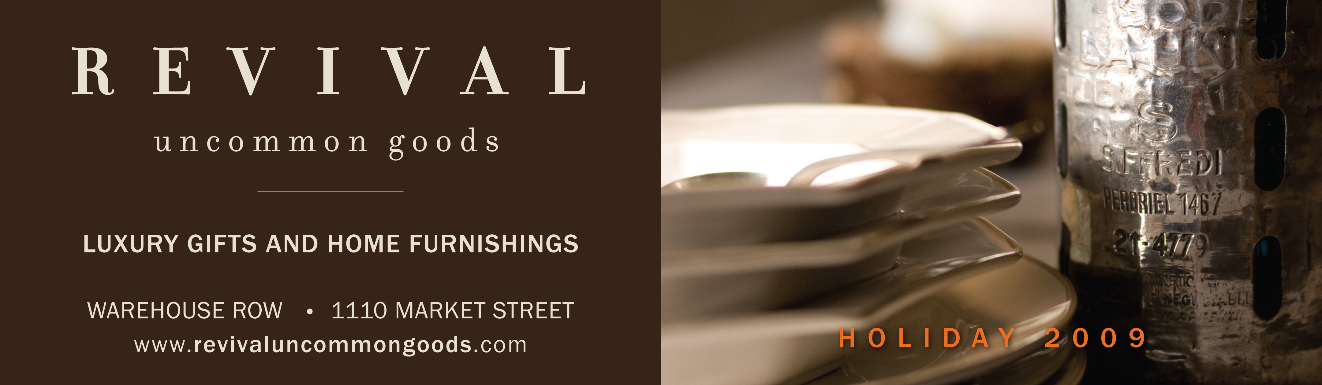 Vintage books stacked on wooden surface with "REVIVAL" text overlay.