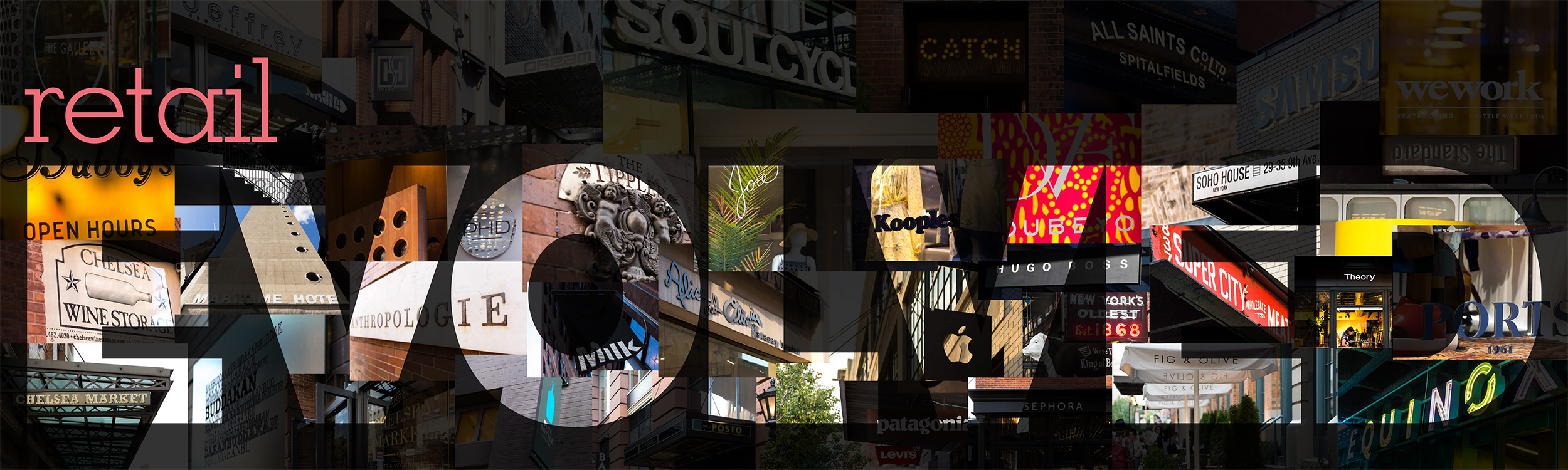The word "EVOLVED" with illuminated retail store interiors visible inside each letter.