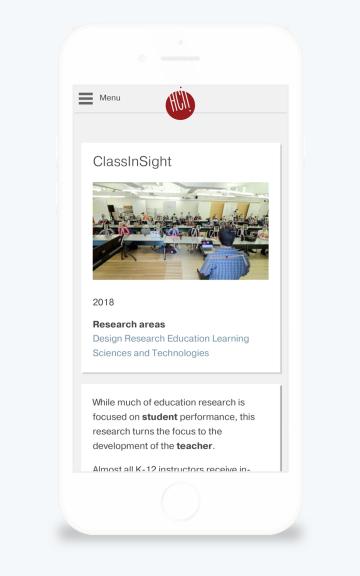 Smartphone showing a classroom interface with a classroom photo and meeting details.