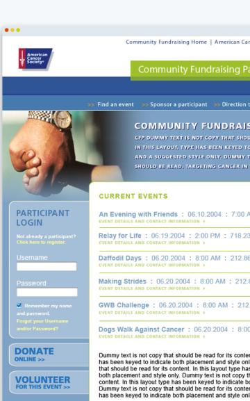 Website interface for a professional organization with blue sidebar and data tables.