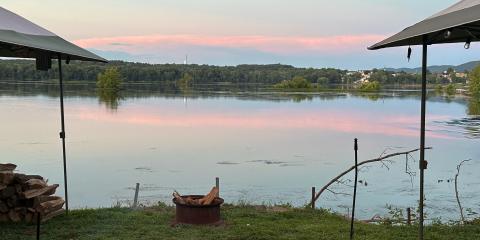 camping site looking out over the Susquehanna river