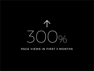300% rise in page views; first 3 months